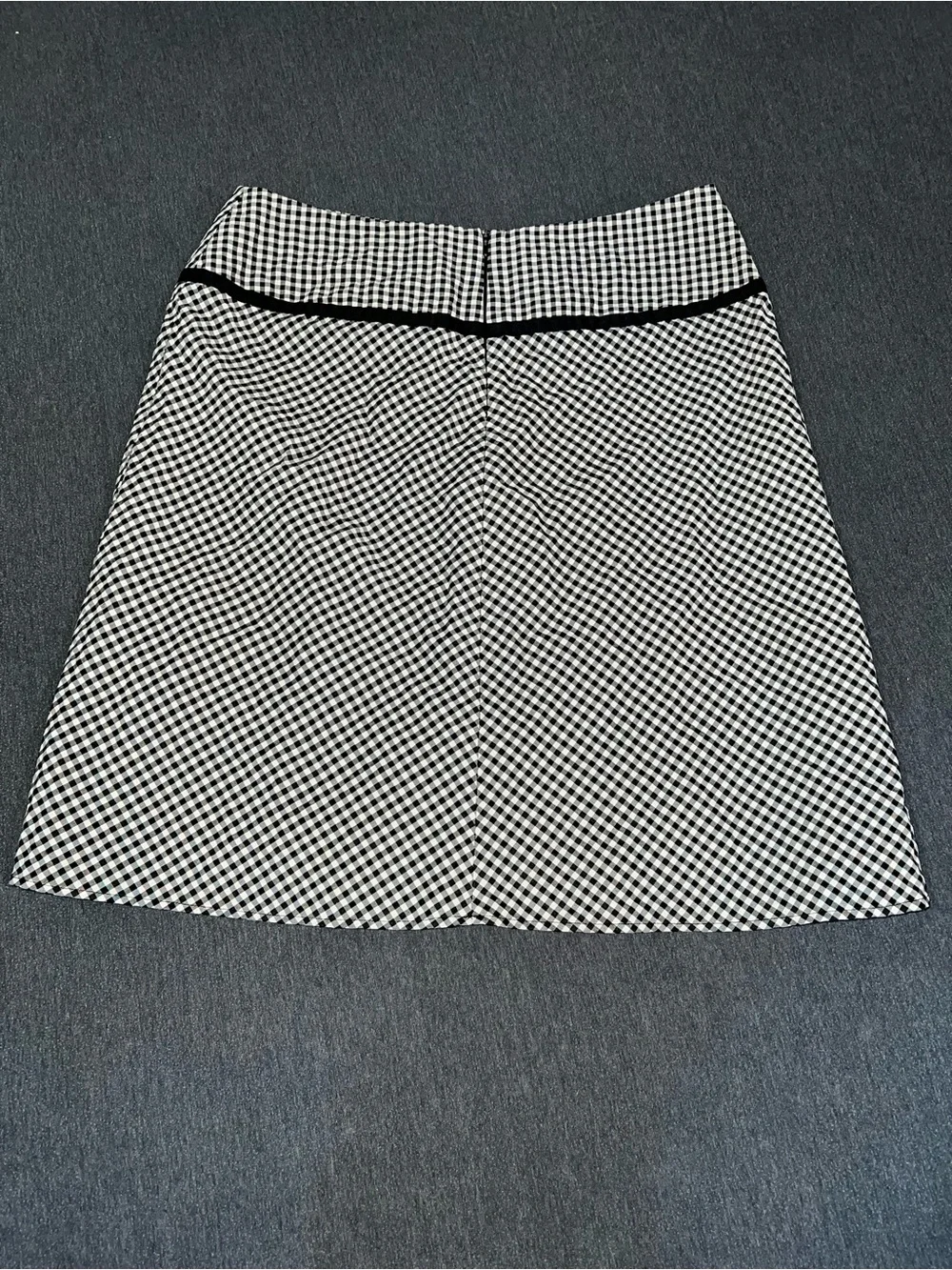 Focus 2000 Black and White Gingham A-Line Skirt with Trim